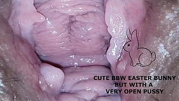 Cute bbw bunny&comma; but with a very open pussy