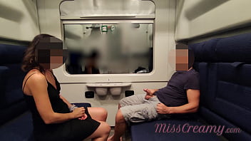 Dick flash - I pull out my cock in front of a teacher in the public train and and help me cum in mouth 4K - it&apos;s very risky Almost caught by stranger near - MissCreamy