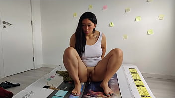 Fucking step daughter through a hole in a box