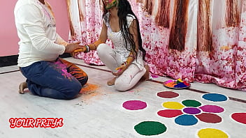 Holi special&colon; Indian Priya had great fun with step brother on Holi occasion