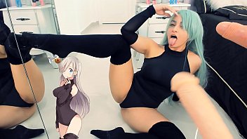 Hot Elizabeth liones - Double Blowjob Cosplay Girl and Ahegao face - Cosplay Girl Chupando Gostoso 2 Dildos - Creampie