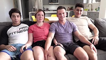 TEEN ORGY - big cock splits holes and 1st time rimming&excl;