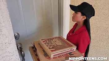 Two Guys Playing with Delivery Girl - Ember Snow - Nipponteens&period;com