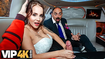 VIP4K&period; Random passerby scores luxurious bride in the wedding limo