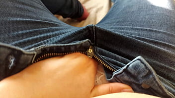 4K masturbation in jeans with orgasm